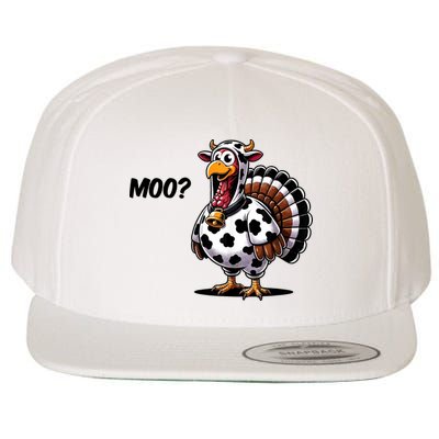 Turkey Moo Cow Funny Thanksgiving Wool Snapback Cap