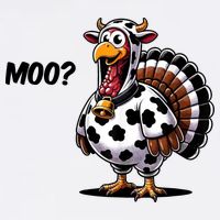 Turkey Moo Cow Funny Thanksgiving Wool Snapback Cap