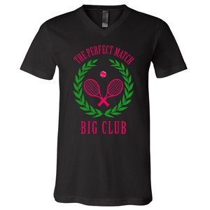 Tennis Match Club Little G Big Sorority Reveal V-Neck T-Shirt