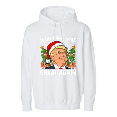 Trump Make Christmas Great Again Ugly Christmas Sweaters Garment-Dyed Fleece Hoodie