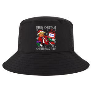 Trump Merry Christmas Shitter Was Full Humorous President Trump Cool Comfort Performance Bucket Hat