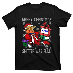 Trump Merry Christmas Shitter Was Full Humorous President Trump T-Shirt