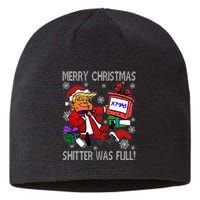 Trump Merry Christmas Shitter Was Full Humorous President Trump Sustainable Beanie