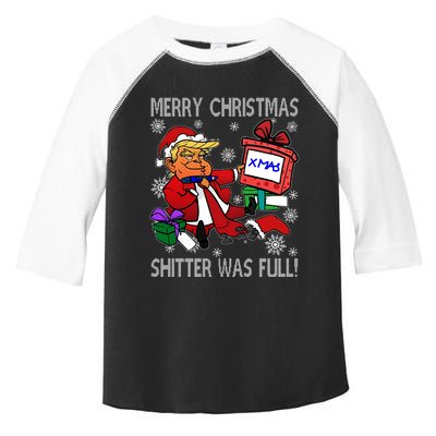 Trump Merry Christmas Shitter Was Full Humorous President Trump Toddler Fine Jersey T-Shirt