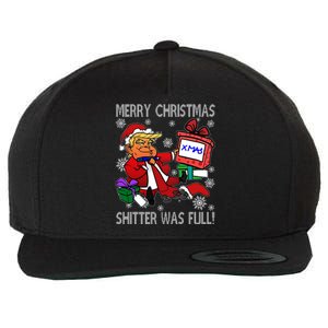 Trump Merry Christmas Shitter Was Full Humorous President Trump Wool Snapback Cap