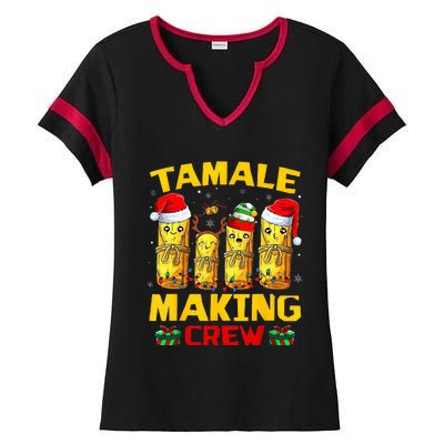 Tamale Making Crew Tamale Season Funny Mexican Christmas Ladies Halftime Notch Neck Tee