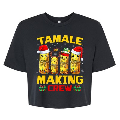 Tamale Making Crew Tamale Season Funny Mexican Christmas Bella+Canvas Jersey Crop Tee