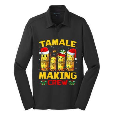 Tamale Making Crew Tamale Season Funny Mexican Christmas Silk Touch Performance Long Sleeve Polo