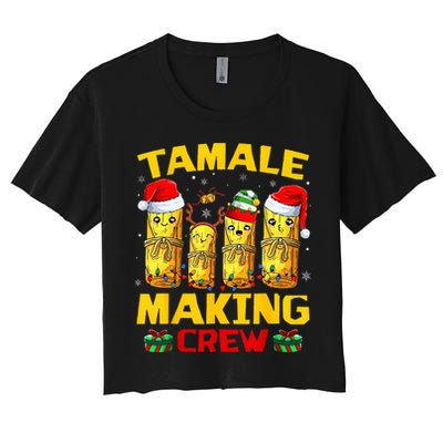 Tamale Making Crew Tamale Season Funny Mexican Christmas Women's Crop Top Tee