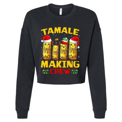 Tamale Making Crew Tamale Season Funny Mexican Christmas Cropped Pullover Crew