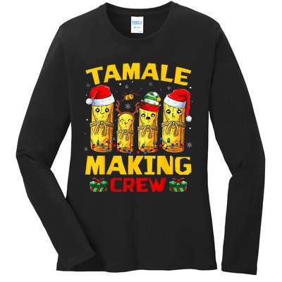 Tamale Making Crew Tamale Season Funny Mexican Christmas Ladies Long Sleeve Shirt