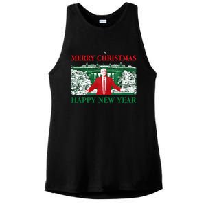 Trump Merry Christmas Xmas Happy New Year 2025 Inauguration Ladies PosiCharge Tri-Blend Wicking Tank