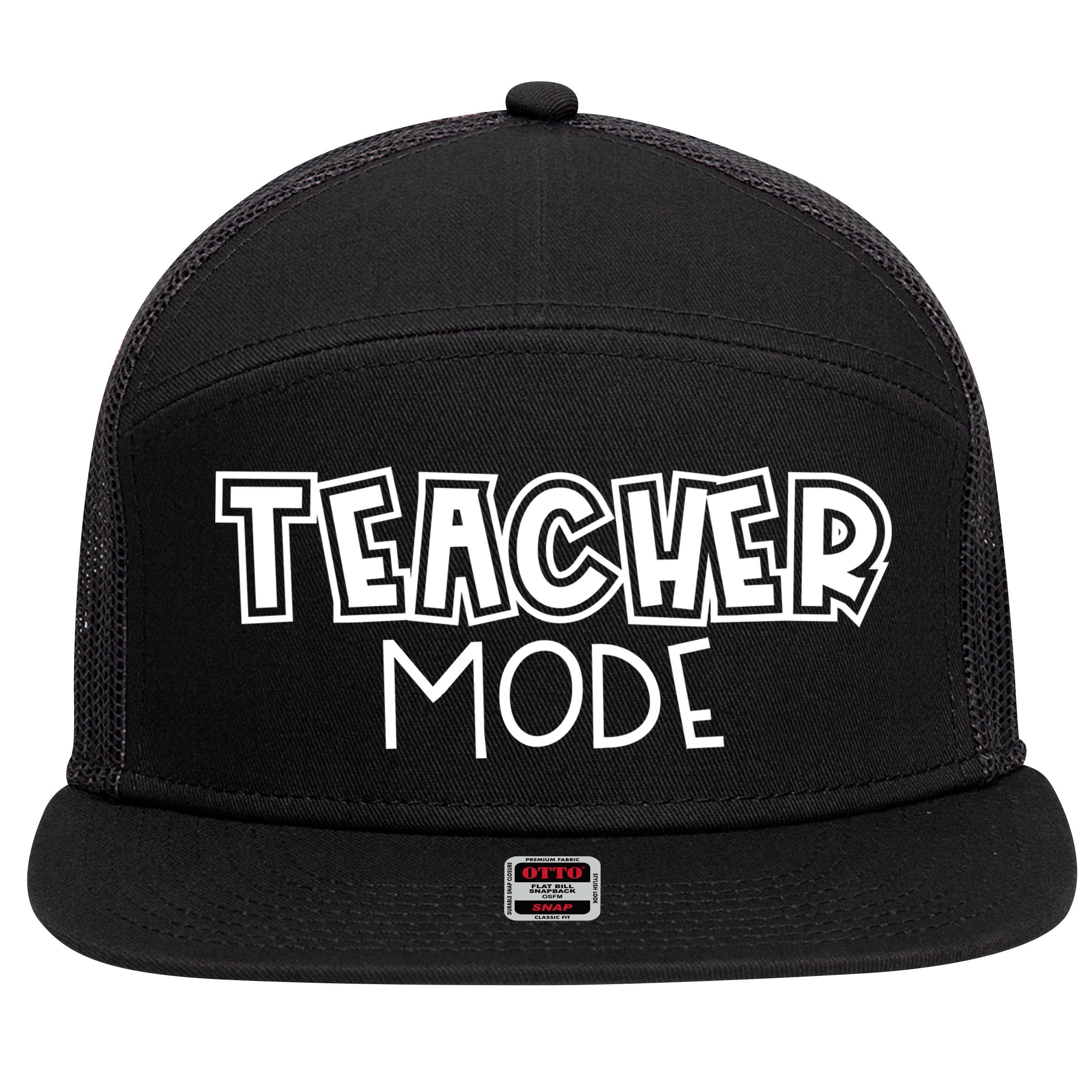 Teacher Mode Cute Back To School 7 Panel Mesh Trucker Snapback Hat