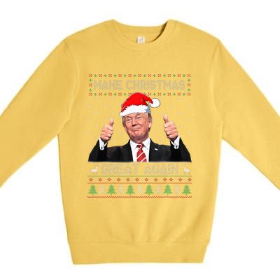 Trump Make Christmas Great Again Ugly Sweater  Premium Crewneck Sweatshirt