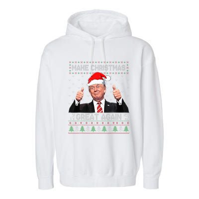 Trump Make Christmas Great Again Ugly Sweater  Garment-Dyed Fleece Hoodie