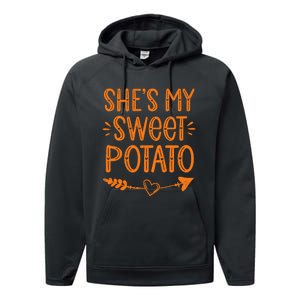 Thanksgiving Matching Couples SheS My Sweet Potato I Yam Performance Fleece Hoodie