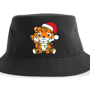 Tiger Merry Christmas Winter Animals Tiger Sustainable Bucket Hat