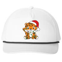 Tiger Merry Christmas Winter Animals Tiger Snapback Five-Panel Rope Hat