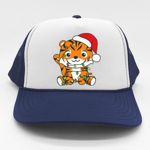 Tiger Merry Christmas Winter Animals Tiger Trucker Hat