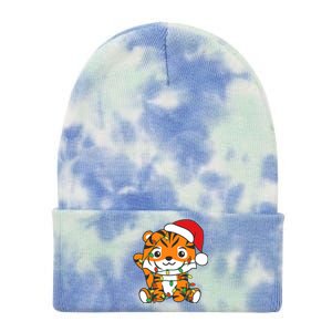 Tiger Merry Christmas Winter Animals Tiger Tie Dye 12in Knit Beanie