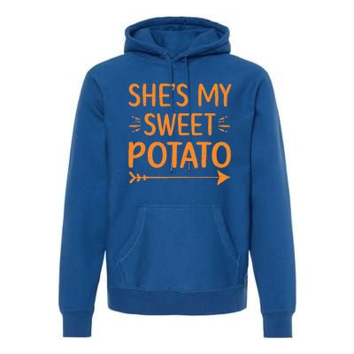 Thanksgiving Matching Couple She's My Sweet Potato I Yam Set Premium Hoodie