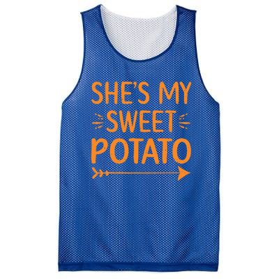 Thanksgiving Matching Couple She's My Sweet Potato I Yam Set Mesh Reversible Basketball Jersey Tank