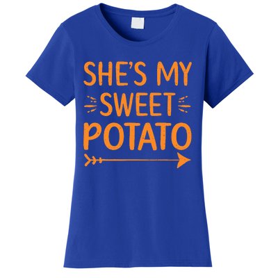 Thanksgiving Matching Couple She's My Sweet Potato I Yam Set Women's T-Shirt