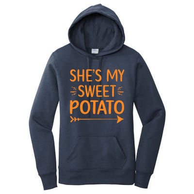 Thanksgiving Matching Couple She's My Sweet Potato I Yam Set Women's Pullover Hoodie