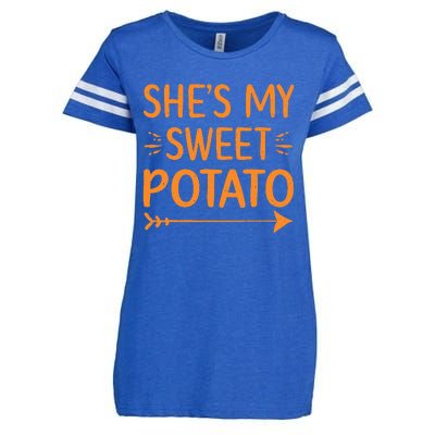 Thanksgiving Matching Couple She's My Sweet Potato I Yam Set Enza Ladies Jersey Football T-Shirt