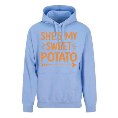 Thanksgiving Matching Couple She's My Sweet Potato I Yam Set Unisex Surf Hoodie