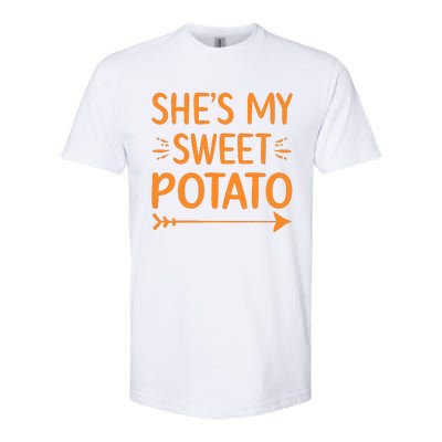 Thanksgiving Matching Couple She's My Sweet Potato I Yam Set Softstyle CVC T-Shirt