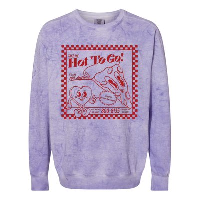 The Midwest Call Me Hot Pizza Hot To Go Gift Colorblast Crewneck Sweatshirt