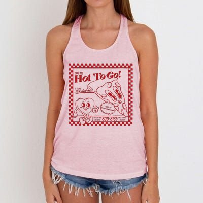 The Midwest Call Me Hot Pizza Hot To Go Gift Women's Knotted Racerback Tank