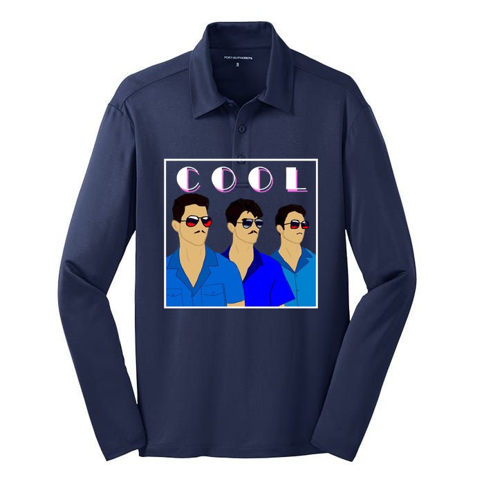 Three Migos Cool Mafia Gangster Silk Touch Performance Long Sleeve Polo