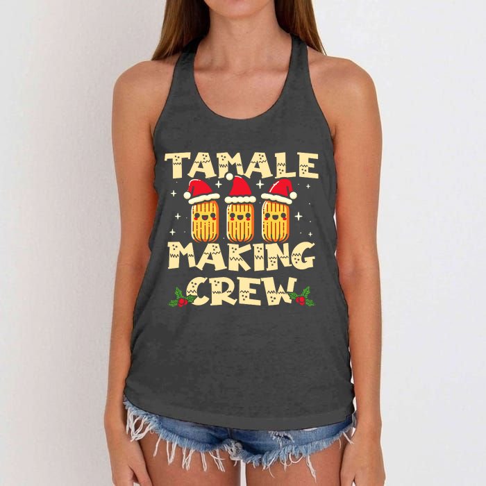 Tamale Making Crew Tamale Season Funny Mexican Christmas Women's Knotted Racerback Tank