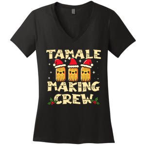 Tamale Making Crew Tamale Season Funny Mexican Christmas Women's V-Neck T-Shirt