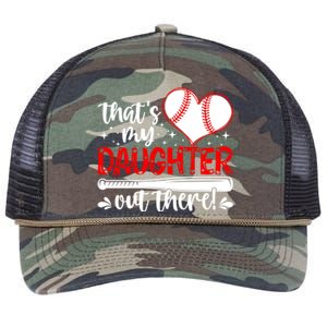 Thats My Daughter Baseball Mom Dad Mothers Day Gift Retro Rope Trucker Hat Cap