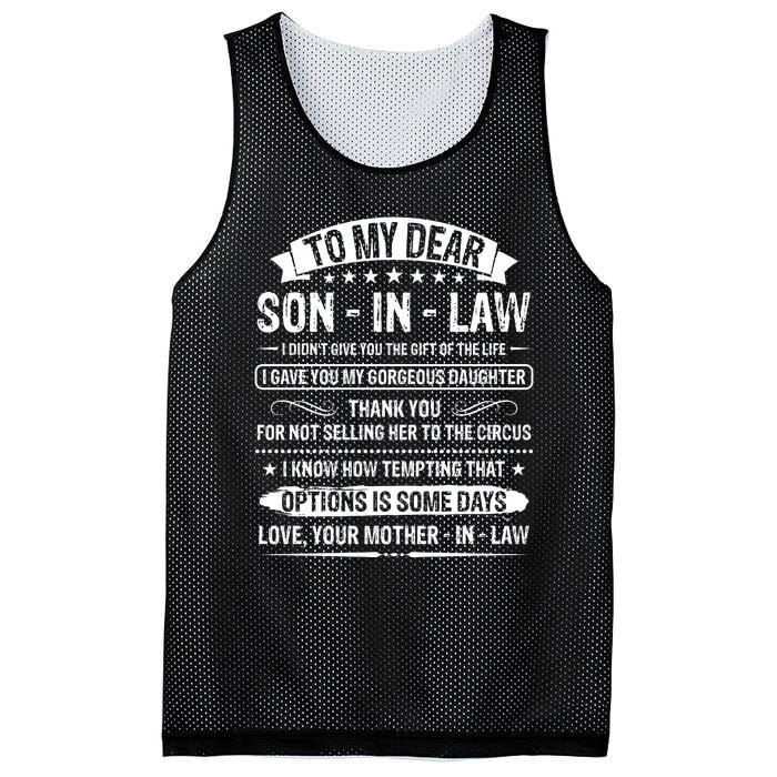 To My Dear Son In Law I Didn't Give You The Gift Of The Life Mesh Reversible Basketball Jersey Tank