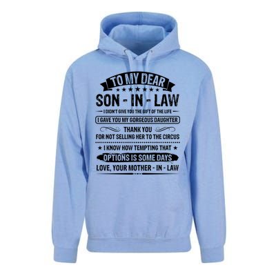 To My Dear Son In Law I Didn't Give You The Gift Of The Life Unisex Surf Hoodie