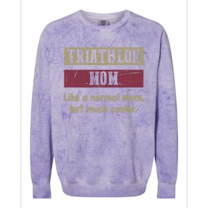 Triathlon Mom Definition Proud Triathlon Mom Funny Gift Funny Gift Colorblast Crewneck Sweatshirt