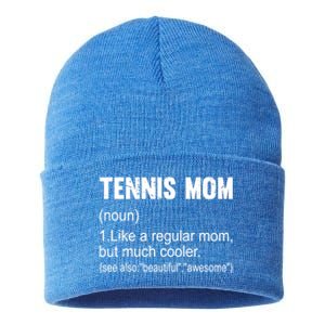 Tennis Mom Definition Funny Tennis Mom Great Gift Sustainable Knit Beanie