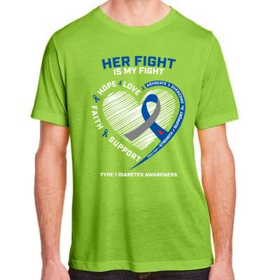 T1d Mom Dad Her Fight Is My Fight Type 1 Diabetes Awareness Gift Adult ChromaSoft Performance T-Shirt