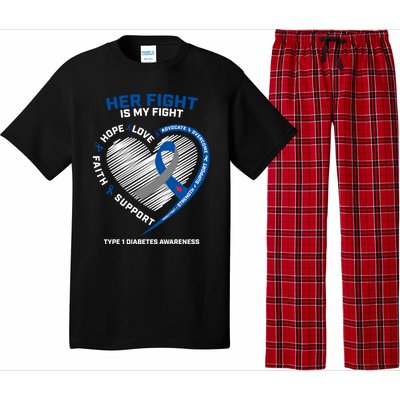 T1d Mom Dad Her Fight Is My Fight Type 1 Diabetes Awareness Gift Pajama Set