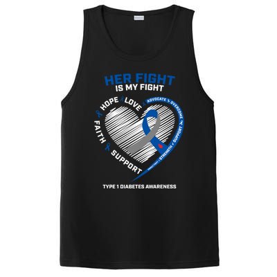 T1d Mom Dad Her Fight Is My Fight Type 1 Diabetes Awareness Gift PosiCharge Competitor Tank