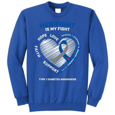 T1d Mom Dad Her Fight Is My Fight Type 1 Diabetes Awareness Gift Sweatshirt