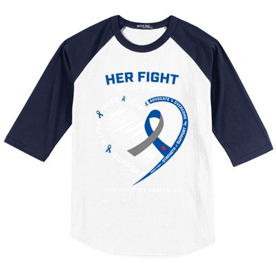 T1d Mom Dad Her Fight Is My Fight Type 1 Diabetes Awareness Gift Baseball Sleeve Shirt