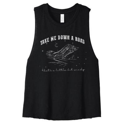 Take Me Down A Road ThatS A Little Bit Windy Women's Racerback Cropped Tank