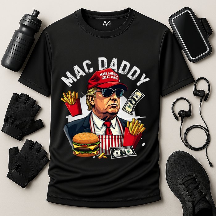Trump Mac Daddy Fast Food Hamburger French Fries Cooling Performance Crew T-Shirt