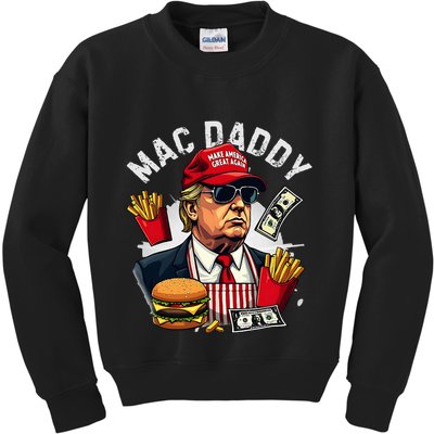 Trump Mac Daddy Fast Food Hamburger French Fries Kids Sweatshirt
