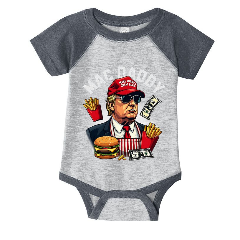 Trump Mac Daddy Fast Food Hamburger French Fries Infant Baby Jersey Bodysuit